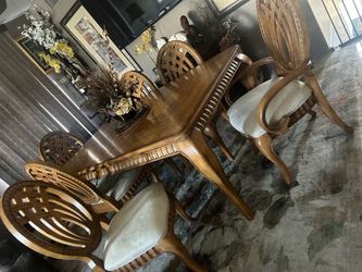 Formal Dining Table Set with 6 Chairs