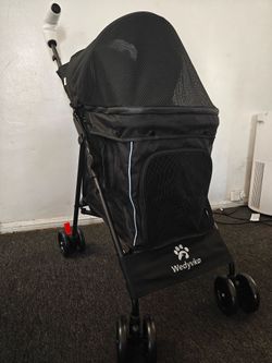 Wedyvko Black Pet Stroller/ carriola pequeña nueva para gatos o perritos pequeños