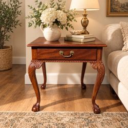 Wood side table Ethan Allen