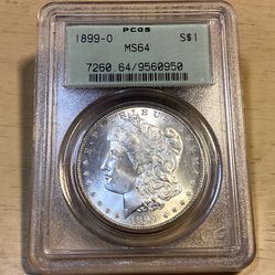 Graded 1899 O Morgan Silver Dollar 