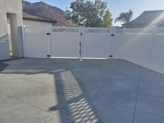 Vinyl Fence And Concrete