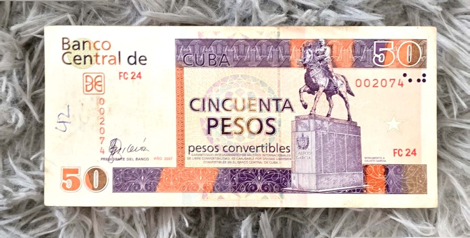 50 Pesos Convertibles 2007 Banco Central De Cuba Circulado