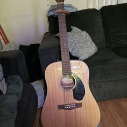 Fender Guitar With Capo, Guitar Stand, And Gig Bag