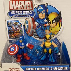 Playskool Marvel Super Hero Adventures Captain America and Wolverine 2 Pack