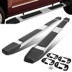La Zona Auto Parts Quad extended cab 5 inch chrome running boards estribos 5 pulgadas Chevrolet GM Ford Dodge Toyota