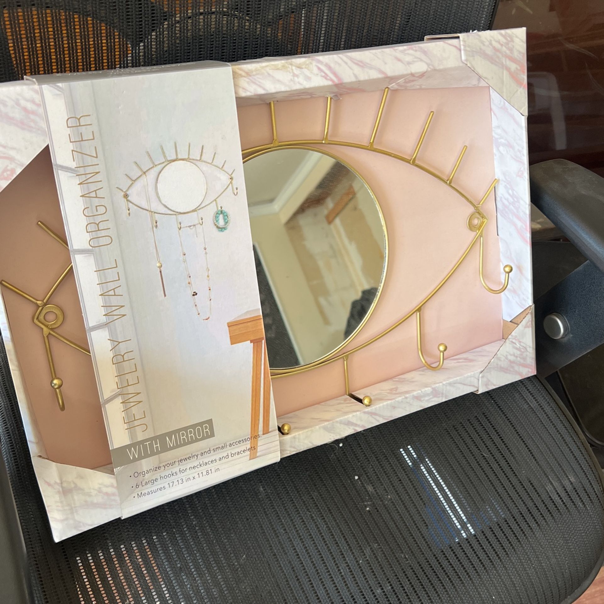 Jewelry Wall Organizer With Mirror