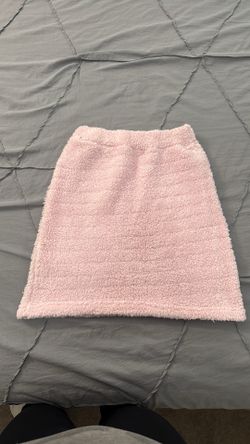 Small furry pink skirt