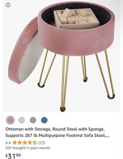 pink ottoman
