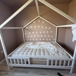Full size bed frame with mattress