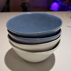 Crate & Barrel Mercer Cereal Porcelain Bowls, set of 4