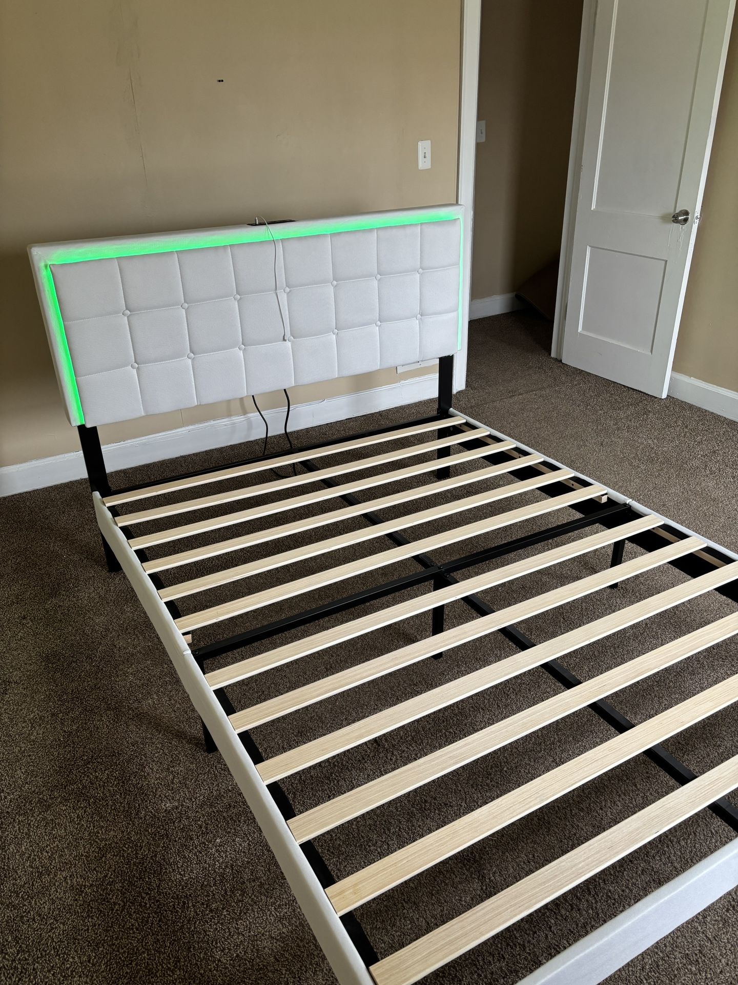 LED Queen Bed Frame, Shelving Unit, Floor Lamp