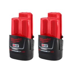 MILWAUKEE M12 12-Volt 1.5 Ah Lithium-Ion Compact Battery Pack (2-Pack) (Model: 48-11-2411)