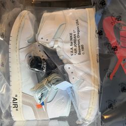 Nike Off-White x Air Jordan 1 Retro OG High Alaska Virgil Abloh V.A.A. Size 10
