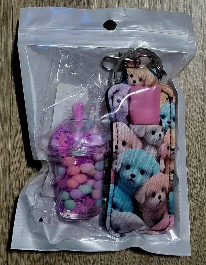 Lip Gloss & Hello Kitty Keychain