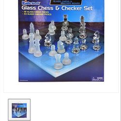 Kids Stuff Glass Chess & Checker Set

