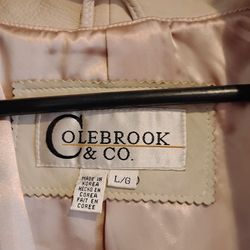  Colebrook & Co Vintage Leather Knee-Length Coat (Size Large)

