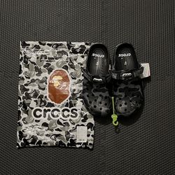 Classic Crocs x BAPE Black Camo Clogs / Size 9 Mens / Size 11 Womens