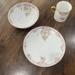  Antique Cup, Plate and Bowl