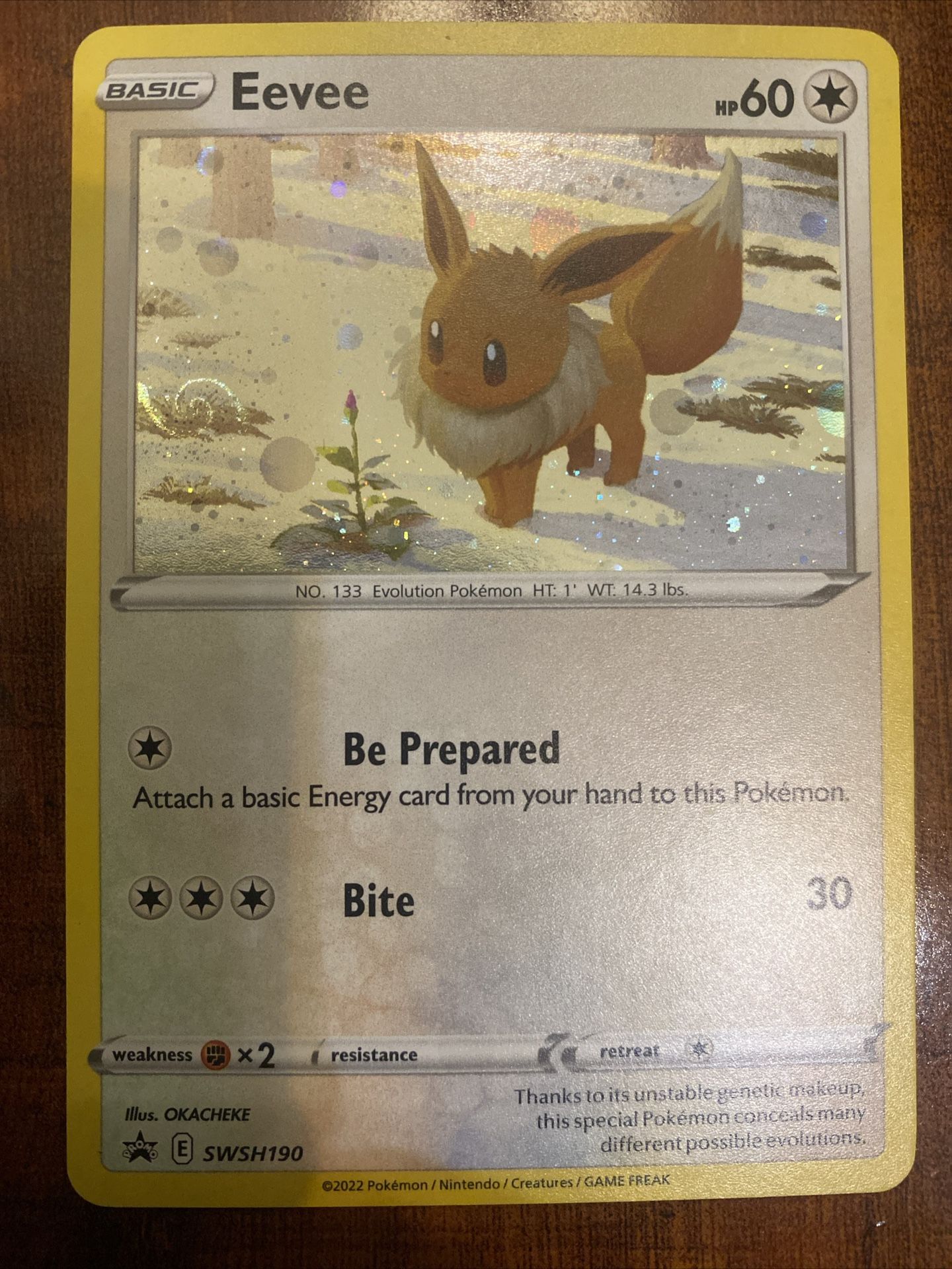Pokemon Eevee SWSH190 Brilliant Stars Black Star Promo AMAZING Galaxy Swirl NM