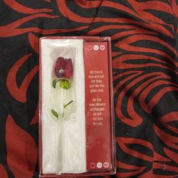 Valentines Forever Glass Rose