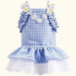 NEW Blue Plaid Sundress For Dog/Cat