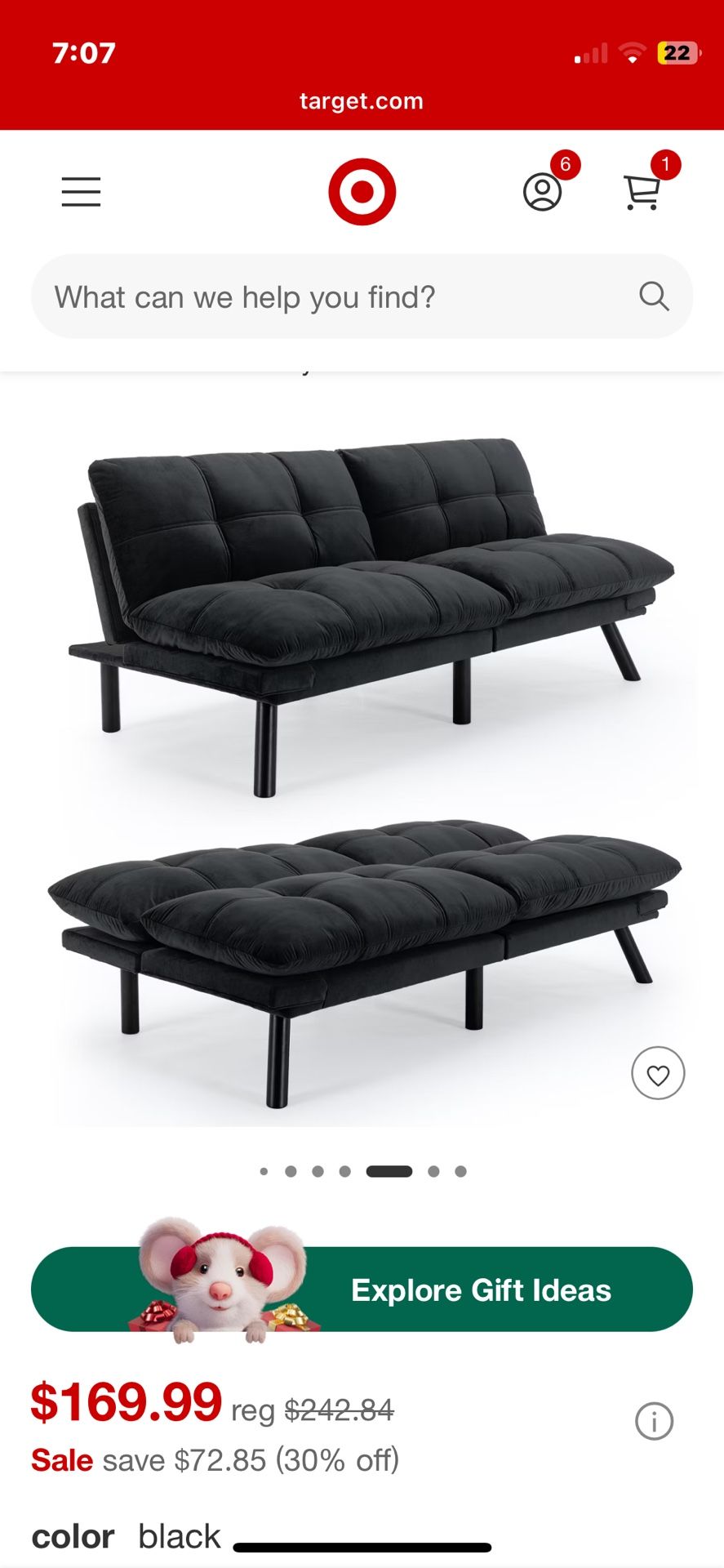 Convertible Futon Sofa Bed 