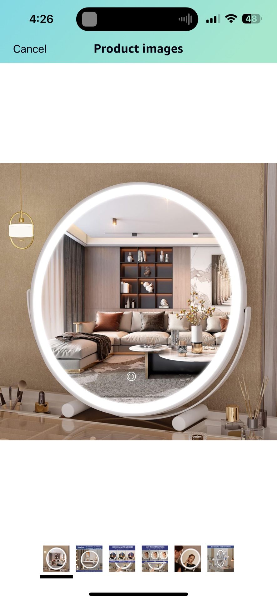 Round LED Makeup Mirror