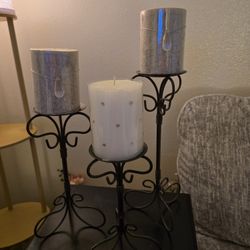 Set Of Candles And Holders