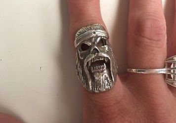 Sterling silver biker banshee ring sized down to a size 7!