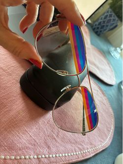 Aviator style rainbow sunglasses