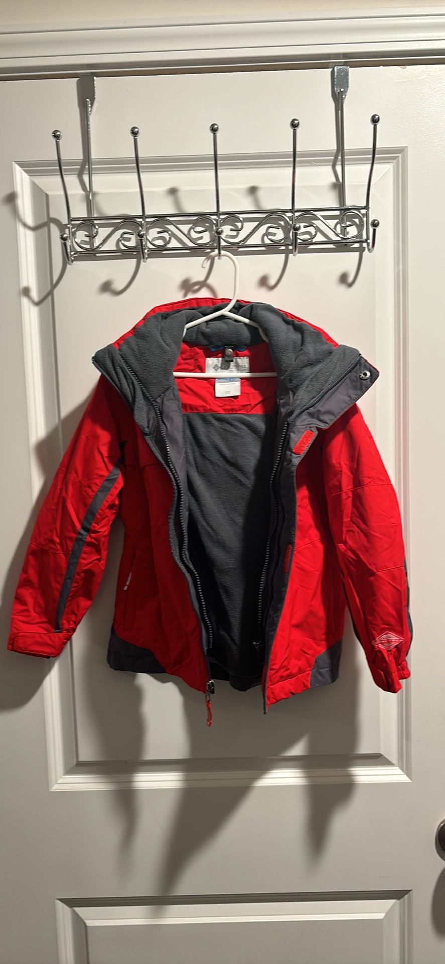 COLUMBIA Interchange Omni-Tech Bugaboo Windbreaker Winter Jacket Fleece Red and Grey, XXS (4/5)