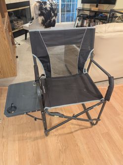 Premium Folding Director's Chair with Side Table & Cup Holder – Great Condition