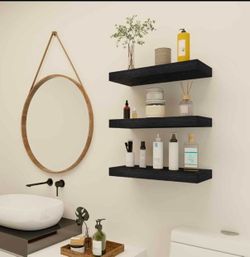 Black floating shelves