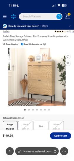 Slim Shoe Storage Cabinet - NIB