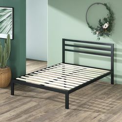 New! Queen Size Metal Platform Bed Frame No Box Spring Needed In The Box Seal 