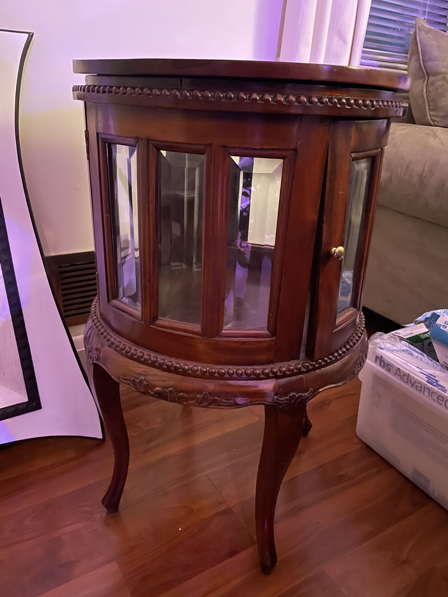 Round Curio Side Table