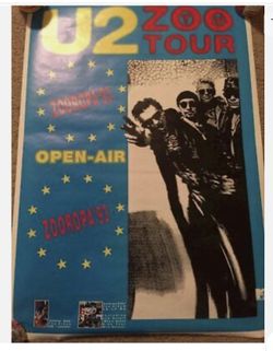 U2 Zoo tour Zooropa 1993 Vintage Promo Poster 