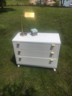White dresser brass hardware enamel finish
