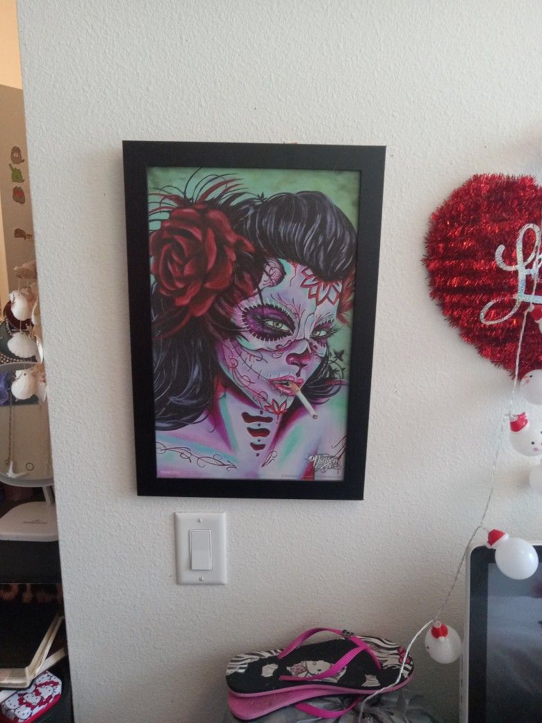 Art Picture Framed Zombie Girl By Danger