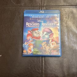 Walt Disney THE RESCUERS 2-Movie Collection Disney Blu-Ray Combo Pack Set (2012 Edition)