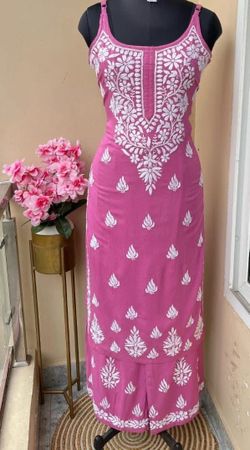 Fashion chikankari kurta & palazzo Set