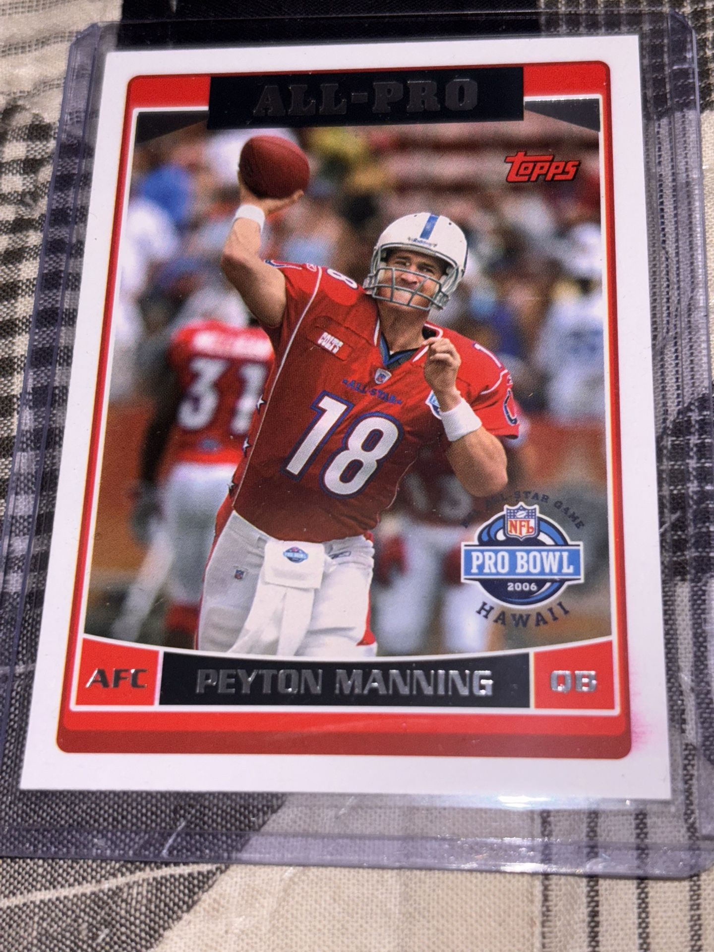 Topps 2006 Peyton Manning Pro Bowl Football Card