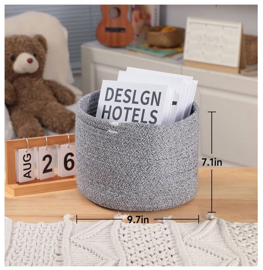 Fabric Basket, Fabric Organizer, Grey Basket, Blue Basket, Beige Basket