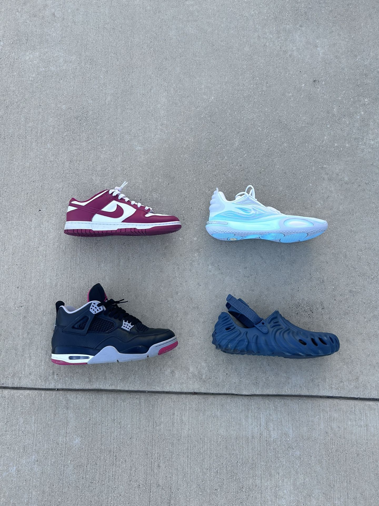 USC Dunk low Size 12 $110 Jordan 4 Bred reimagined Size 12 $200 Croc Pollex Size 12 $80 Way of wade Size 12 $120 #resell #nike #jordan ❗️YOU CAN BUY