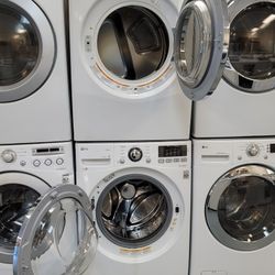 LG Front Load Washer And Stackable Gas Dryer Set 