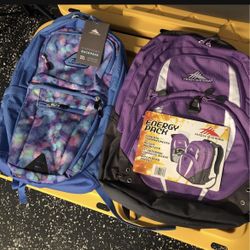High Sierra Back packs brand new!