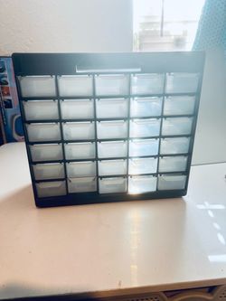 Craft storage bin with 30 drawers 10x11 inches