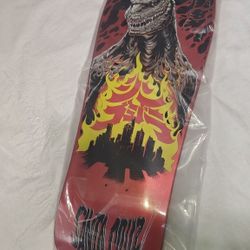 Santa Cruz x Godzilla Skateboard Deck - Shin Knox Firepit - NEW