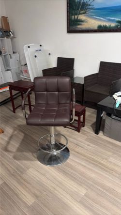 Leather barstool barber chair
