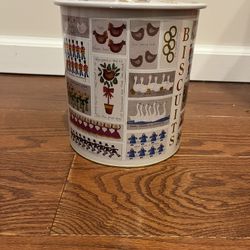 Biscuit Barrel By “St Lee”. Showing pictures of the 12 days of Christmas.